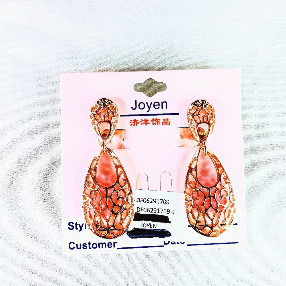 New Double Tear Earrings (Rose Gold)